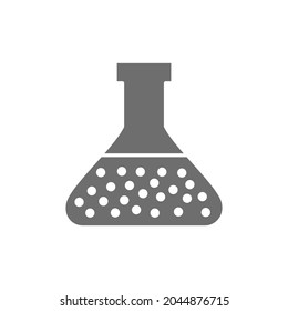 Matraz de laboratorio vectorial, icono gris del tubo de ensayo.