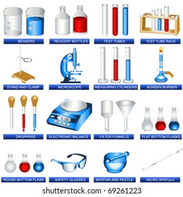 vector laboratory tool icons