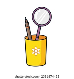 Ciencia de herramientas de laboratorio de vectores sobre fondo blanco