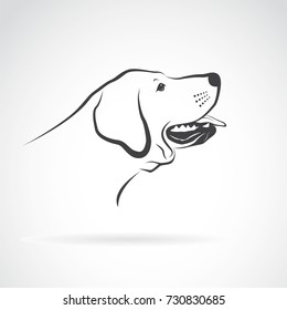 Vector of a labrador dog head on a white background. Pet. Animals.