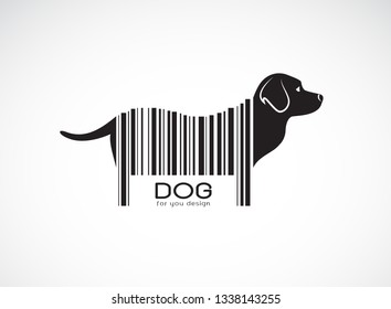 Vector of labrador dog on the body is a barcode. Animals. Pet. Easy editable layered vector illustration.