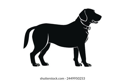 vector labrador retriever silhouette white background