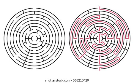 Laberinto vectorial 76. Maze / Laberinto con entrada y salida.