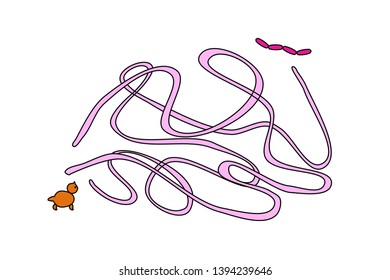 Vector. Labyrinth game for kids. Interesting exercise for logic. Fun new pattern for kids. Children template exercise.