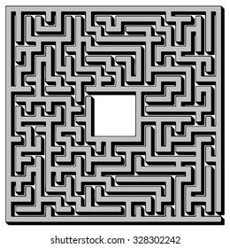 Vector Labyrinth Isolated on White Background. Kids Maze