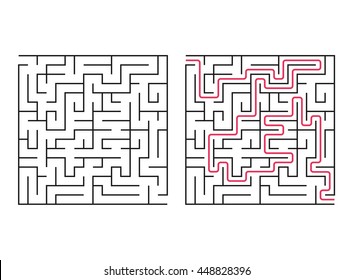 Vector labyrinth. Maze / Labyrinth with Entry and Exit.