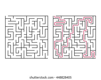 Vector labyrinth. Maze / Labyrinth with Entry and Exit.