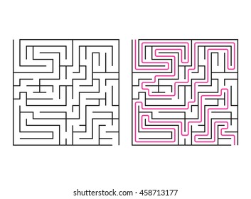 Vector labyrinth. Maze / Labyrinth with Entry and Exit.