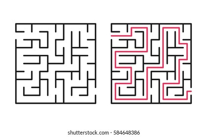 Vector labyrinth. Maze / labyrinth with entry and exit.