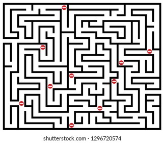Vector labyrinth. Maze game illustration