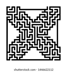 Vector labyrinth. Maze game illustration