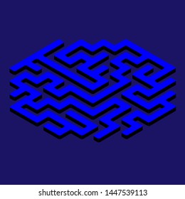 Vector labyrinth. Maze game illustration