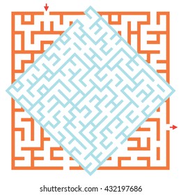 Vector Labyrinth for preschool children. Visual game for Preschool Children. Funny maze game for kids. Rebus or quiz for school