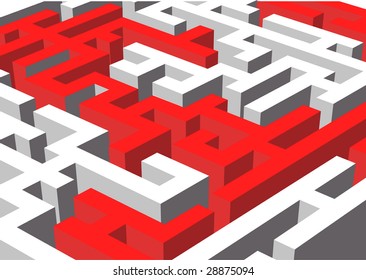 Vector labyrinth symbolizing variety of possibilities