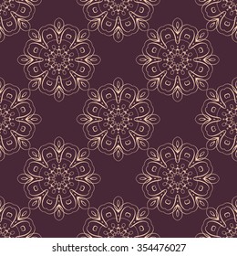 Vector lace abstract seamless pattern. Ethnic style background.