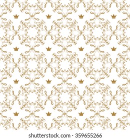 Vector lace abstract seamless pattern. Vintage style background.