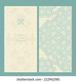 Vector lace card in Victorian style. Ornate element for design and place for text, perfect for invitations, greeting cards, save the date and wedding cards.