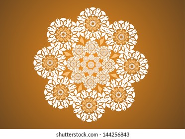 Vector lace circle graphic