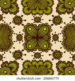 Vector lace color retro seamless pattern. Eps10