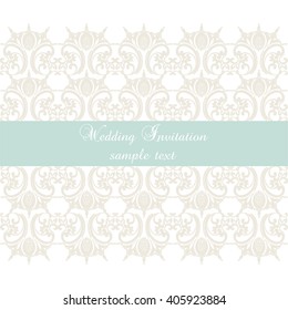 Vector lace crochet card background, wedding invitation or greeting card design with lace handmade doily pattern. Beautiful luxury postcard, ornate page cover, ornamental vector illustration