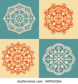 Vector lace design set