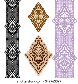 Vector lace design set