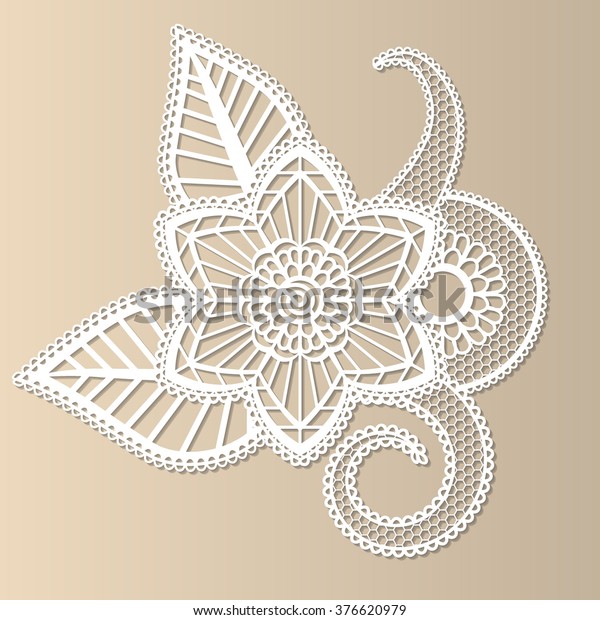 Vector lace element, festive pattern,  paper ornament,\
floral ornament 