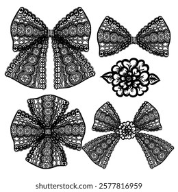 
Vector of lace fabric ribbon , hand-drawn fashionable illustration in vintage style.