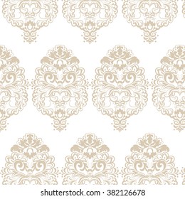 Vector lace floral element in Eastern Imperial style. Ornamental lace pattern for wedding invitations and greeting cards, wallpapers, backgrounds, fabrics, textile. Traditional decor. Gold