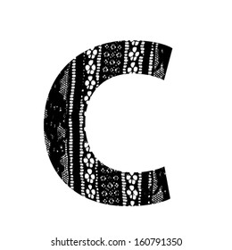 Vector lace font - letter c