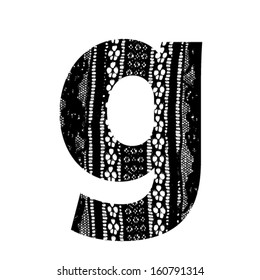 Vector lace font - letter g