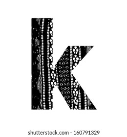 Vector lace font - letter k