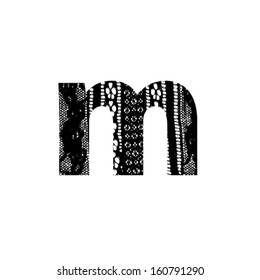 Vector lace font - letter m