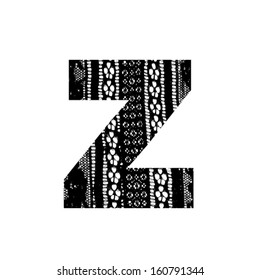 Vector lace font - letter z