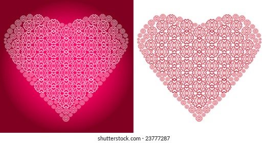 Vector Lace Heart, very detailed pattern