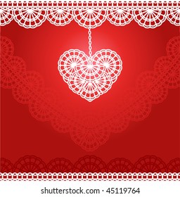vector lace heart for wedding invitation