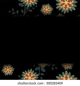 Vector lace pattern in Eastern style on scroll work background.  Ornamental pattern for wedding invitations, greeting cards. 