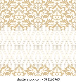 Vector Lace Pattern In Eastern Style On Scroll Work Background. Ornate Element For Design. Place For Text. Ornamental Pattern For Wedding Invitations, Greeting Cards. Traditional Outline Decor