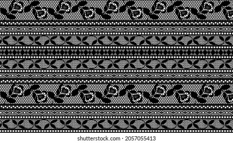 Vector lace pattern with geometric elements.