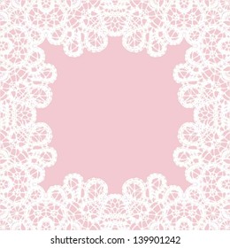 Vector Lace Pattern for Invitations / doily frame, wedding / special occasion card