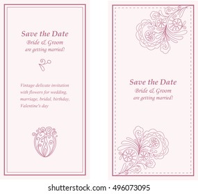 Vector lace pattern. Ornate element for design. Place for text. Ornamental pattern for wedding invitations, greeting cards. Traditional outline decor.