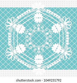 Vector lace pattern. Snowflake or floral graphic.