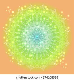 vector lace round delicate mandala background