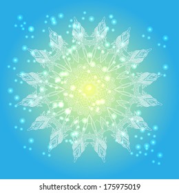 vector lace round delicate mandala background