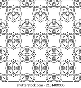 Vector lace texture, curly line ornament, black and white pattern.
