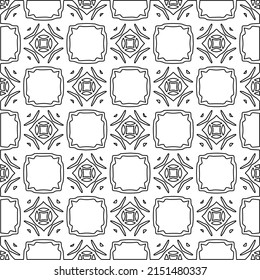 Vector lace texture, curly line ornament, black and white pattern.