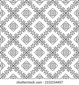 Vector lace texture, curly line ornament, black and white pattern.