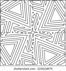 Vector lace texture, curly line ornament, black and white pattern.