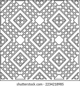 Vector lace texture, curly line ornament, black and white pattern.