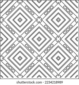 Vector lace texture, curly line ornament, black and white pattern.